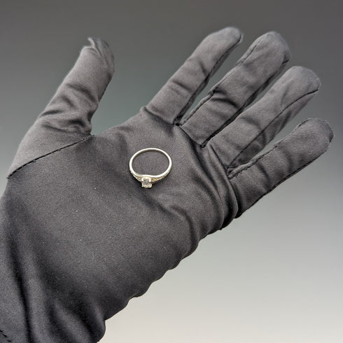 英国ヴィンテージ ジュエリー ジルコニア 純銀リング 指輪